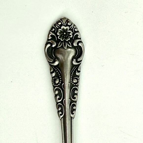 Voisin (Stainless)by CONTINENTAL SILVER Lot of 9 Teaspoons Floral MCM 6 3/8 inch - Picture 6 of 7